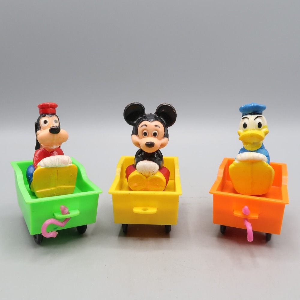 Vintage 70s Walt Disney Fold A Way Replacement Train Car Mickey Donald Goofy